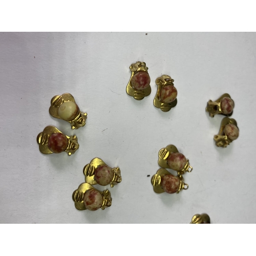 744 - EIGHT PAIRS OF CLIP ON EARRINGS