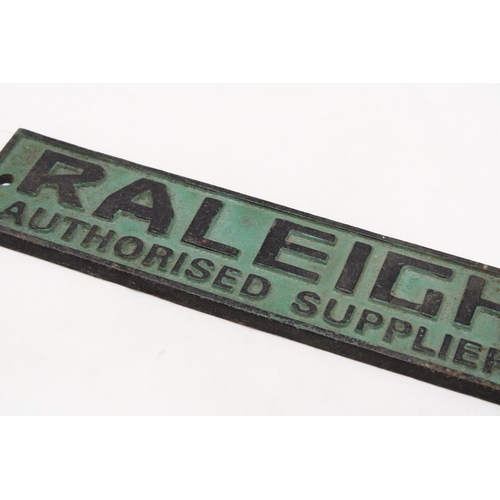 938 - A CAST IRON RALEIGH AUTHORISED SUPPLIER SIGN