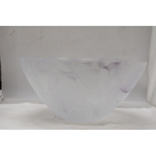 956 - A LARGE VEINED PURPLE BOWL - 39 CM DIAMETER