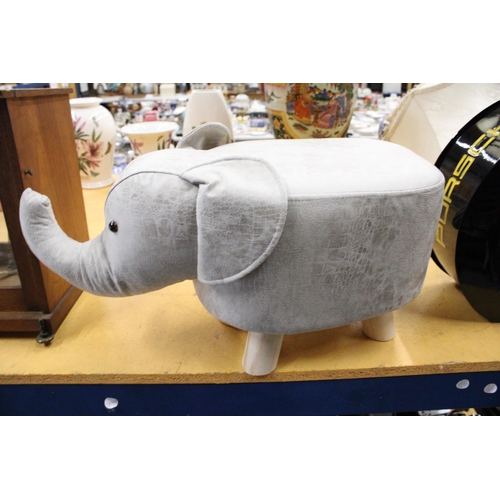 969 - AN ELEPHANT FOOTSTOOL - AS NEW, HEIGHT 28CM, LENGTH APPROX 52CM