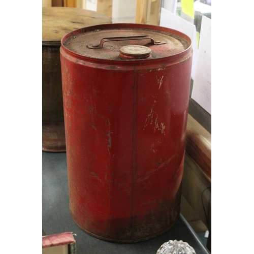 975 - A VINTAGE MOBIL OIL DRUM