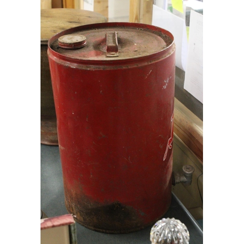 975 - A VINTAGE MOBIL OIL DRUM