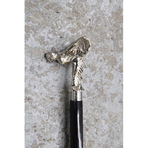 993 - A CHROME FLYING LADY HANDLED WALKING STICK