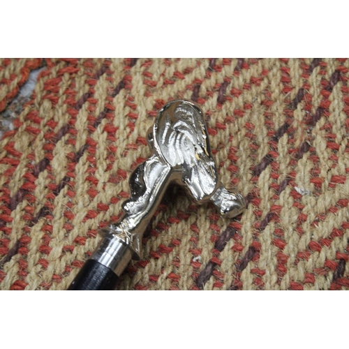 993 - A CHROME FLYING LADY HANDLED WALKING STICK