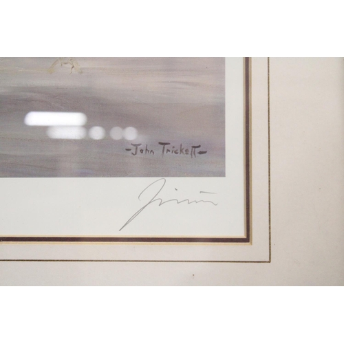 1013 - A LIMITED EDITION, NO. 388, PRINT OF A SEASCAPE, SIGNED JOHN TRICKETT, 68CM X 62CM