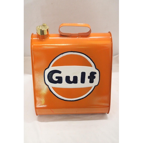 1015 - AN ORANGE GULF PETROL CAN