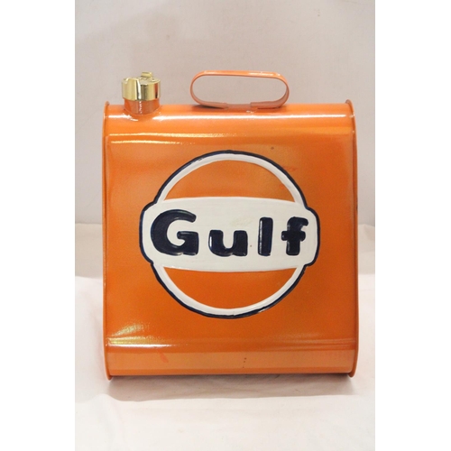 1015 - AN ORANGE GULF PETROL CAN