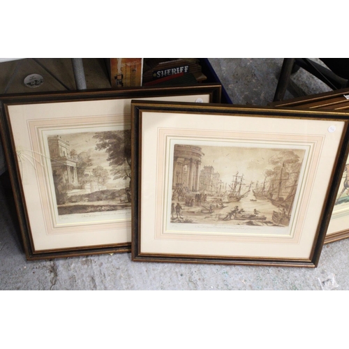 1076 - TWO VINTAGE FRAMED PRINTS TAKEN FROM THE ORIGINAL DRAWING, IN THE COLLECTION OF THE DUKE OF DEVONSHI... 