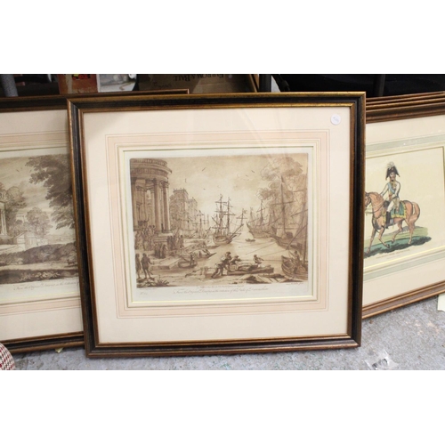 1076 - TWO VINTAGE FRAMED PRINTS TAKEN FROM THE ORIGINAL DRAWING, IN THE COLLECTION OF THE DUKE OF DEVONSHI... 