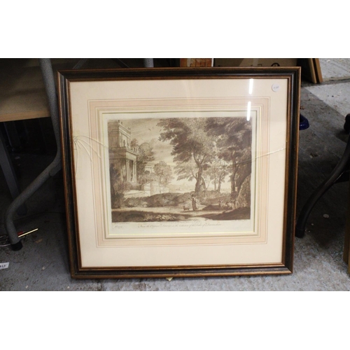 1076 - TWO VINTAGE FRAMED PRINTS TAKEN FROM THE ORIGINAL DRAWING, IN THE COLLECTION OF THE DUKE OF DEVONSHI... 