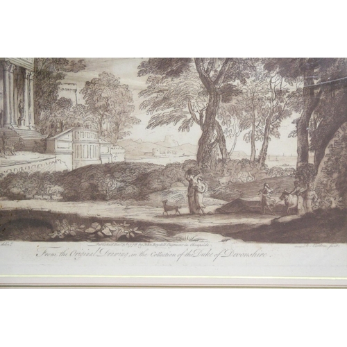 1076 - TWO VINTAGE FRAMED PRINTS TAKEN FROM THE ORIGINAL DRAWING, IN THE COLLECTION OF THE DUKE OF DEVONSHI... 