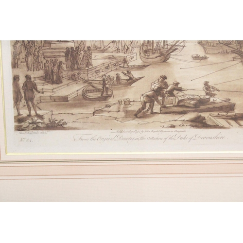 1076 - TWO VINTAGE FRAMED PRINTS TAKEN FROM THE ORIGINAL DRAWING, IN THE COLLECTION OF THE DUKE OF DEVONSHI... 