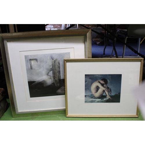 1082 - TWO FRAMED PRINTS OF NUDES