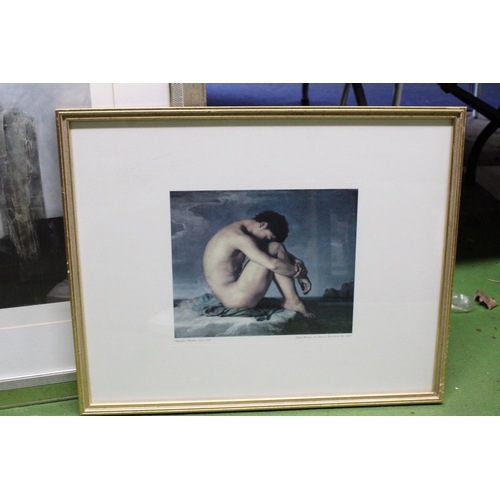 1082 - TWO FRAMED PRINTS OF NUDES