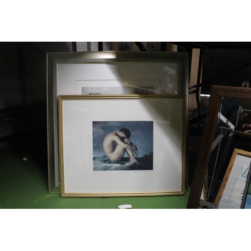 1082 - TWO FRAMED PRINTS OF NUDES