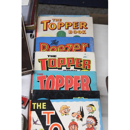 1095 - FIVE TOPPER ANNUALS - FOUR FROM THE 1950'S - AND FOUR BEEZER ANNUALS 1957-1985