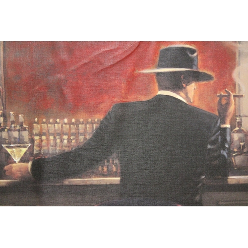 1123 - A PAIR OF CANVAS PRINTS - BRENT LYNCH CIGAR BAR AND EVENING LOUNGE