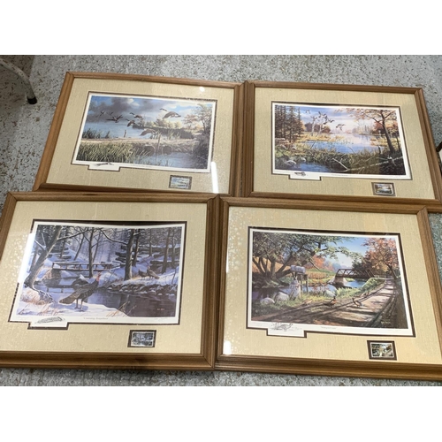 1158 - FOUR, KEN ZYLLA, FRAMED PRINTS OF GAME BIDS IN VARIOUS SETTINGS, EACH WITH 'NORTH AMERICAN GAME BIRD... 