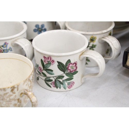 1182 - A LARGE VICTORIAN 'BLAKENEY', WASH BOWL AND JUG, PORTMEIRION BOTANIC GARDEN CUPS, A SUGAR BOWL AND C... 