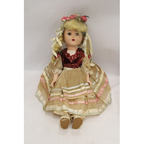 1236 - A VINTAGE DOLL WITH ORIGINAL COSTUME AND SLEEPY EYES