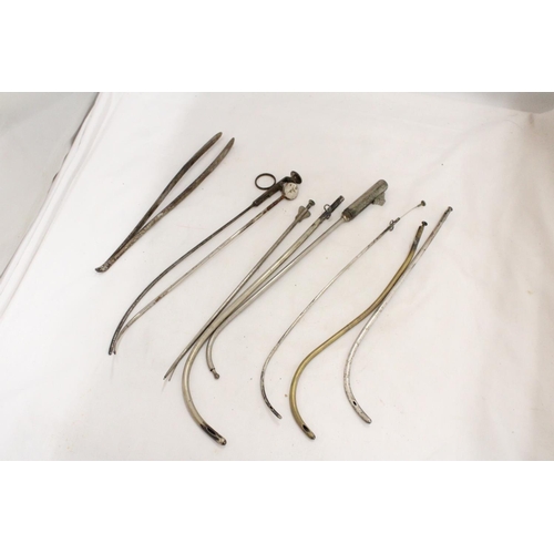 1256 - NINE VINTAGE VETERINARY INSTRUMENTS