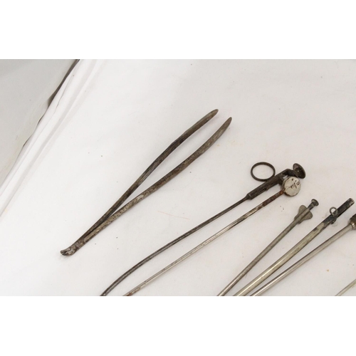 1256 - NINE VINTAGE VETERINARY INSTRUMENTS