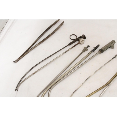 1256 - NINE VINTAGE VETERINARY INSTRUMENTS