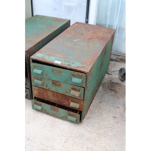 1644 - A VINTAGE METAL FOUR DRAWER CABINET WITH INDIVIUAL INTERNAL SECTIONS