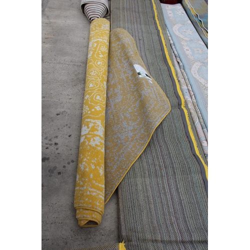 2484 - A BELIEVED AS NEW MADE IN TURKEY YELLOW PATTERNED OCTAGONAL RUG (240CM x240CM)