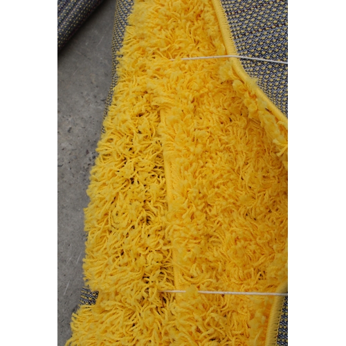 2485 - A BELIEVED AS NEW MADE IN TURKEY YELLOW SHAGGY RUG (245CM x 305CM)