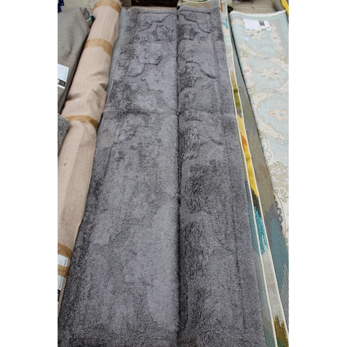 2489 - A BELIEVED AS NEW MADE IN TURKEY GREY SHAGGY RUG (275CM x 365CM)