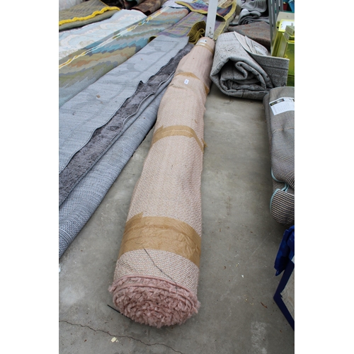 2490 - A BELIEVED AS NEW MADE IN TURKEY PINK SHAGGY RUG (275CM x365CM)