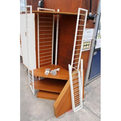 2501 - A STAPLES LADDERAX CORNER UNIT AND TWO DOOR CUPBOARD