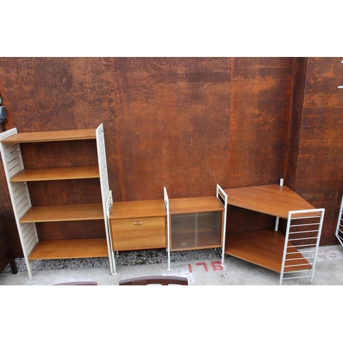 2504 - A STAPLES LADDERAX CORNER UNIT, RECORD CABINET, OPEN SHELVES AND BOOKCASE