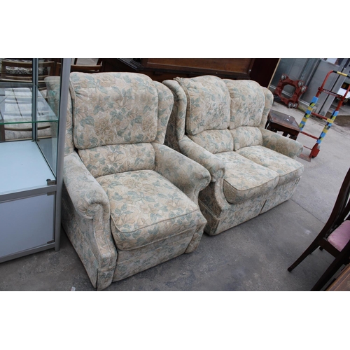 2670 - A MODERN G.PLAN TWO SEATER SETTEE AND A MATCHING RECLINER