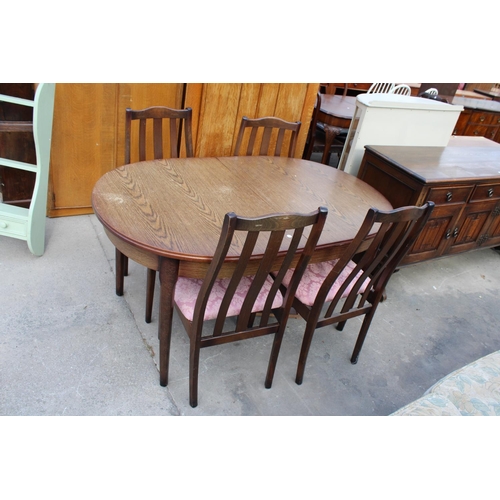 2740 - A RETRO OAK EXTENDING DINING TABLE, 57