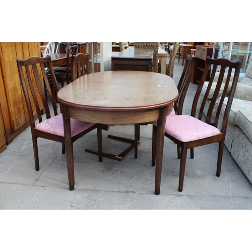 2740 - A RETRO OAK EXTENDING DINING TABLE, 57