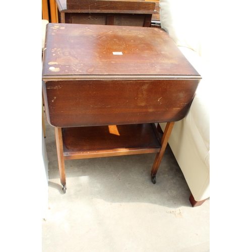 2986 - A MID 20TH CENTURY DROP LEAF TROLLEY