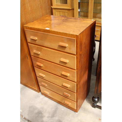 2991 - A MODERN LIGHT WOOD CHEST OF SIX DRAWERS, 24