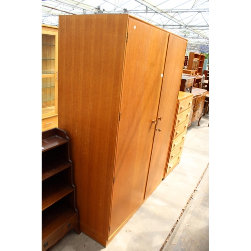 2992 - AN OAK MEREDEW TWO DOOR WARDROBE, 48