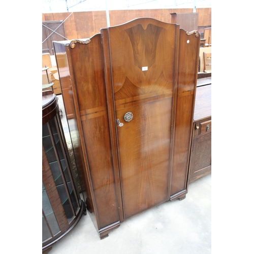 3001 - A TRUCRFT WALNUT SINGLE WARDROBE