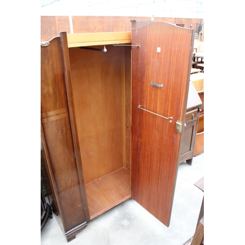 3001 - A TRUCRFT WALNUT SINGLE WARDROBE