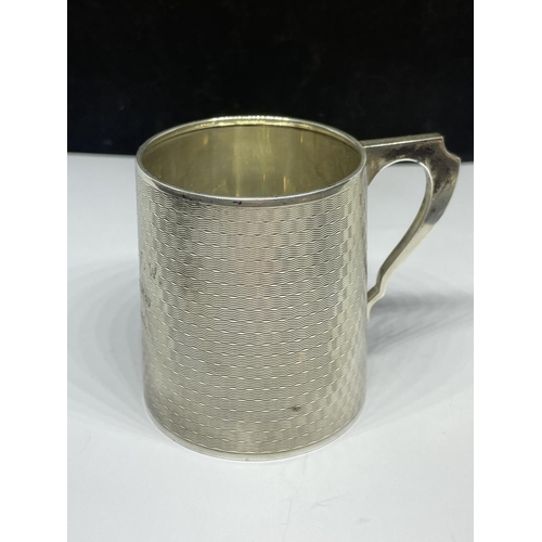 53 - A HALLMATKED BIRMINGHAM SILVER TANKARD GROSS WEIGHT 101.4 GRAMS