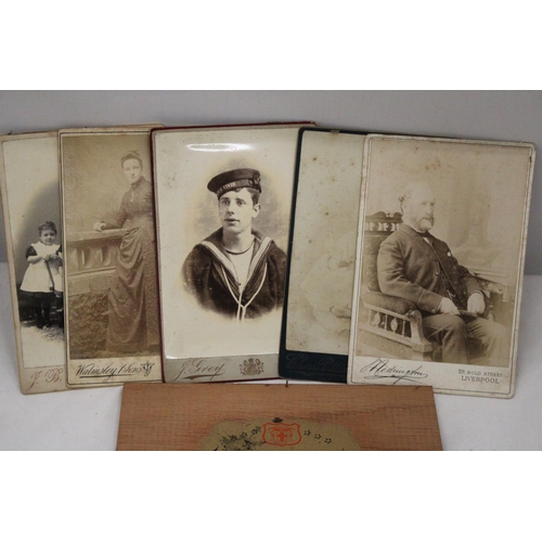 101 - A COLLECTION OF ANTIQUARIAN SEPIA PHOTOGRAPHS WITH THE PHOTOGRAPHERS ADDRESS TO BACK IN A VINTAGE CI... 