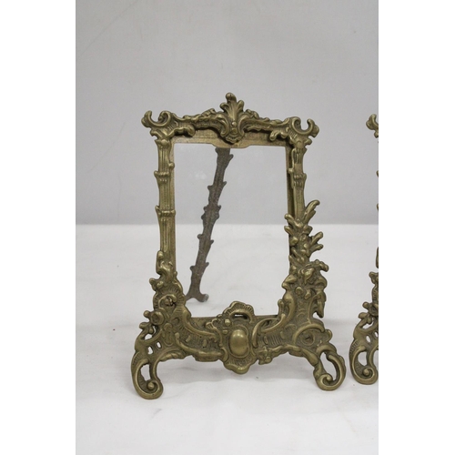 103 - A PAIR OF BRASS ART NOUVEAU BRASS PHOTO FRAMES