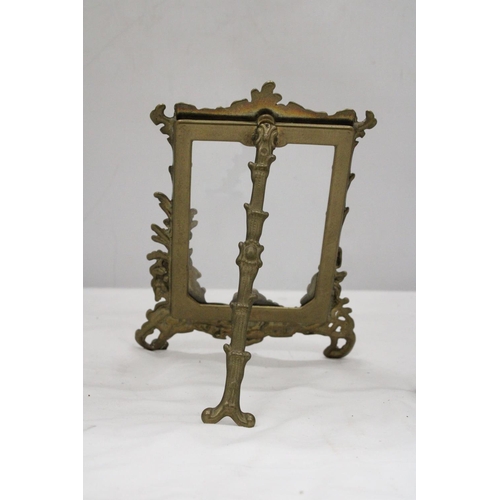 103 - A PAIR OF BRASS ART NOUVEAU BRASS PHOTO FRAMES