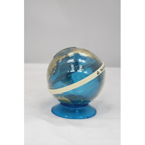 107 - A NATIONAL WESTMINSTER WORLD GLOBE 1970S MONEYBOX