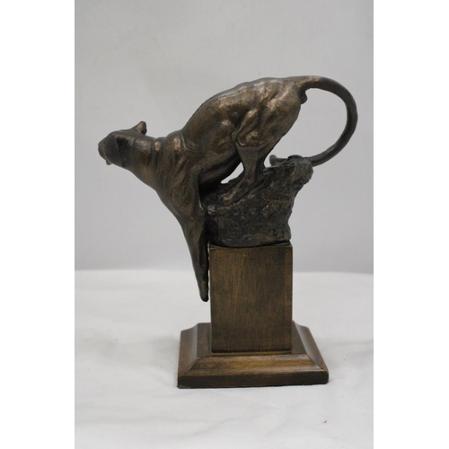 109 - A DAVID GEENTY COLD CAST BRONZE PANTHER SCULPTURE