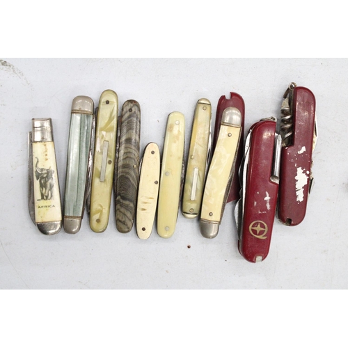 116 - NINE VINTAGE PEN KNIVES