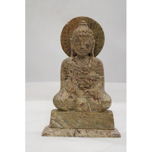 130 - A SOAPSTONE BUDDHA